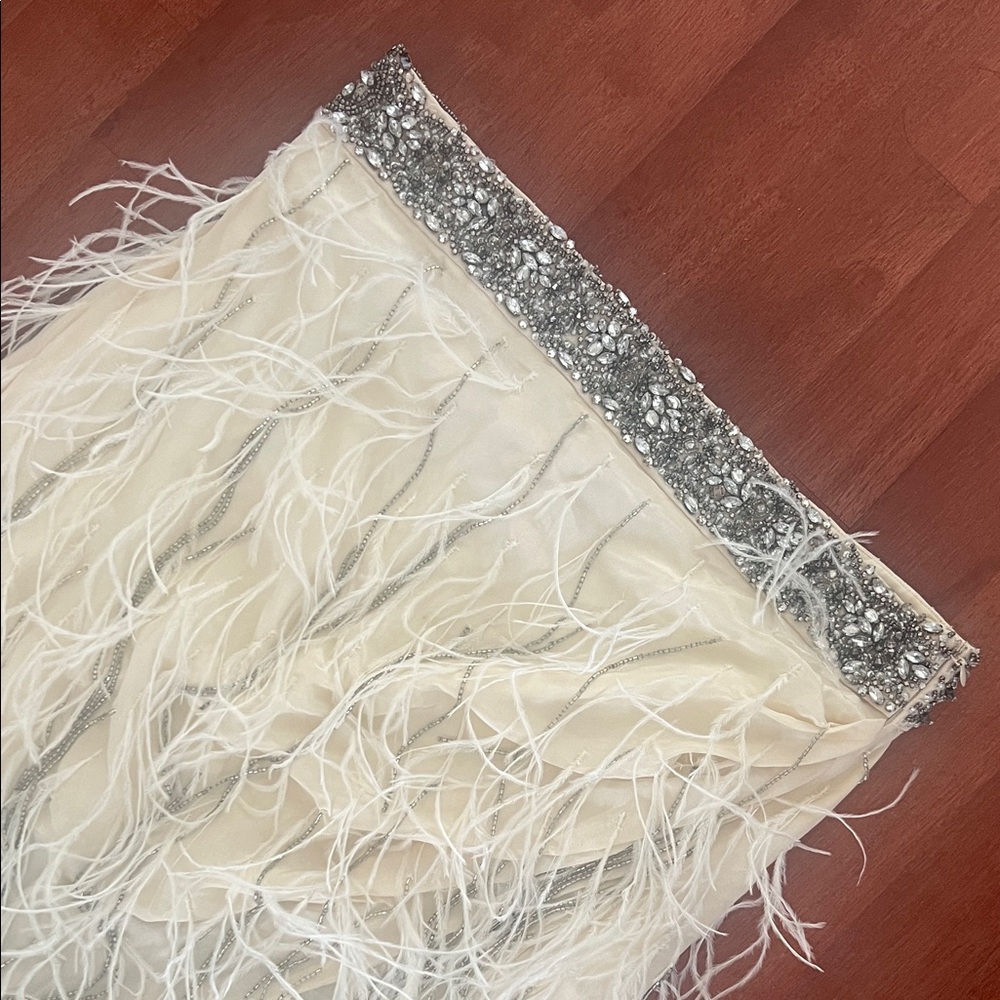 HAUTE HIPPIE FEATHERED SKIRT - Picture 2 of 11